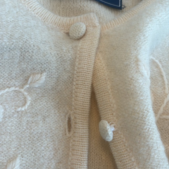 Karen Scott Pure wool crewel Stitched Embroidery long sleeved Cardigan size med - Picture 11 of 12